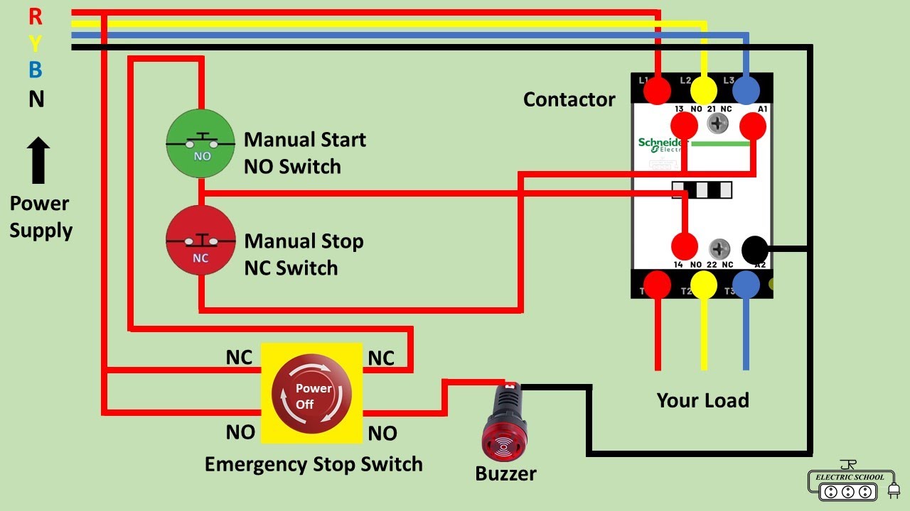 Schematic Emergency Stop Push Button Wiring Diagram