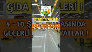 ➡️ 4 - 10 Şubat tarihleri arasında Tarım Kredi Kooperatifi marketlerindeki bazı ürünlerin fiyatları.