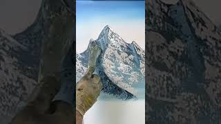 Putting colors on the mountain￼ #shorts #timelapse #painting #oilpainting #satisfying