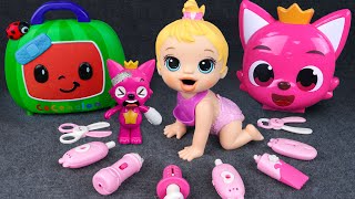 95 Minutes Pinkfong Ambulance Set, Satisfying Unboxing Doctor Toys ASMR | Tina Unboxing Toys