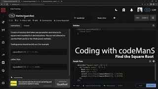 Codewars 7 kyu Find the Square Root Javascript