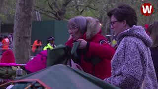 The moment campers wake up along The Mall in London on the morning of King Charles’ Coronation