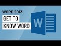 Word 2013: Getting Started