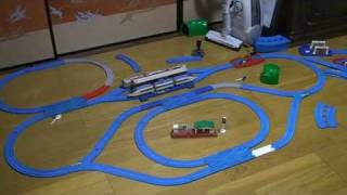 自動のりかえ駅　レイアウト tomy plarail automatic transfer station layout