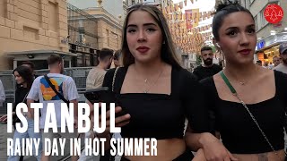 Istanbul 2023 Summer Rainy Day-Istiklal Street-Galata Tower-Walking Tour|4K UHD 60fps