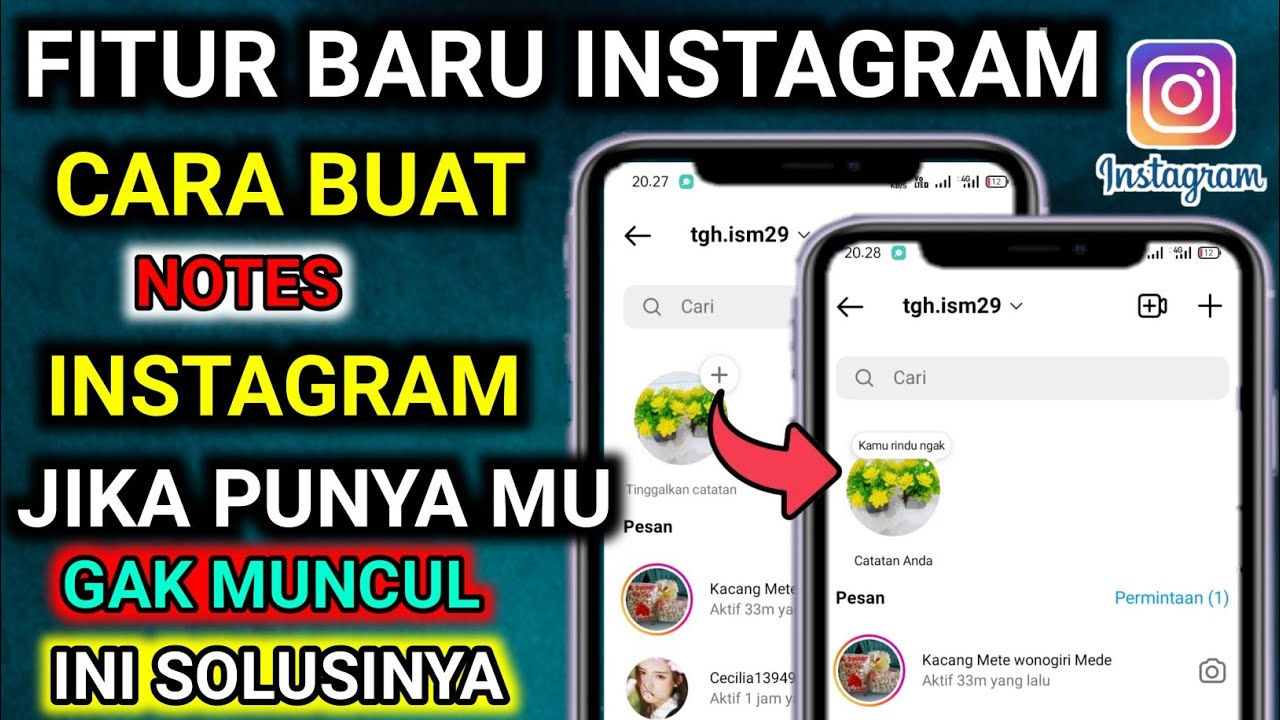 FITUR BARU INSTAGRAM !! CARA BUAT FITUR BARU NOTES INSTAGRAM . NOTES ...