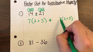 Factoring Out with the Distributive Property