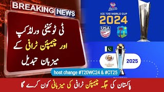 Champion Trophy 2025 and T20 World Cup 2024 host changed | Pakistan not host CT 2025