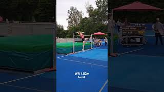 Masters high jump world record. 1.82m. m60