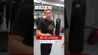 【蹴り技 LESSON】左ミドルキックの蹴り方 ！ #shorts