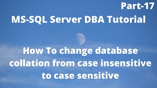 How to change database collation from case insensitive to case sensitive