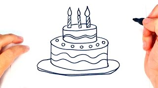 How to draw a Birthday Cake | Birthday Cake Easy Draw Tutorial