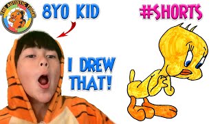 8yo Autistic Savant Draws - Tweetie Bird | Looney Tunes #shorts