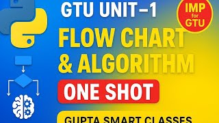 Python Programming | GTU Unit-1 | Flow Chart & Algorithm in ONE SHOT | IMP for GTU Exams