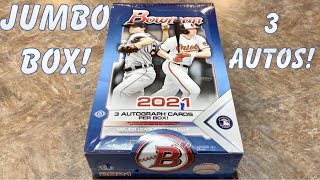 3 AUTOS!  2021 BOWMAN JUMBO BOX OPENING!  NEW RELEASE!