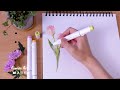 how to draw flowers using ohuhu markers