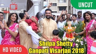 UNCUT - Full Dhamal at Shilpa Shetty Ganpati Visarjan 2018 | Eco-Friendly Ganpati