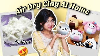 Making Air Dry Clay At Home🤯❤  *NO OVEN* | Porcelain Clay | Raashi Purohit