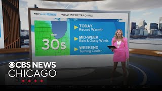 Record warmth in Chicago this week