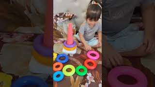 Stacking rings toy and colors name , useful baby product #toys #stackingrings #colorsname #kidstoys