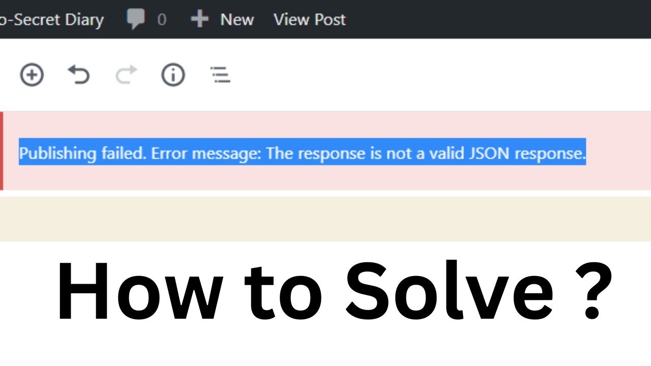 How To Solve Publishing Failed. The Response Is Not A Valid JSON ...