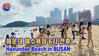 [4K] BUSAN Walk - The Scenery of HAEUNDAE Beach in the Summer Holiday Season, Be