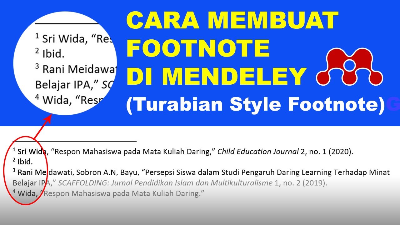 Cara Membuat Footnote Di Mendeley | Turabian Style Footnote - YouTube