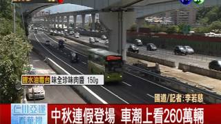 中秋連假登場 車潮上看260萬輛