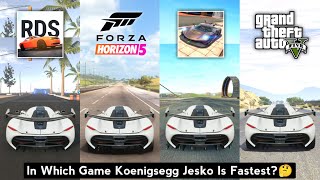 Koenigsegg Jesko Top Speed in Real Driving School, Forza 5, Extreme Car Racing & GTA 5 - Car Game