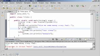 Java Jdk 7 Tutorial 29 Exception handling with Try and Catch