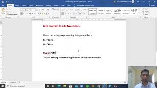 Java Program to add Two Strings