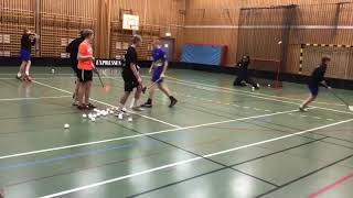 Innebandyövning floorballpractise