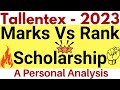 Tallentex 2023 Marks Vs Scholarship | Tallentex  Marks Vs Rank | Tallentex Cash Prize