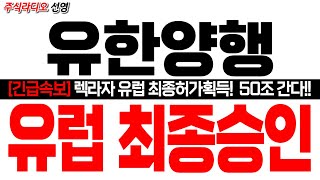 [유한양행 주가전망] [긴급속보] 렉라자 유럽 최종허가획득! 50조 간다! 유럽최종승인!! #FDA승인 #유한양행대응 #유한양행목표가 #렉라자 #유한양행 #유한양행FDA