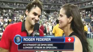 Roger Federer vs Djokovic greatest point ever US Open