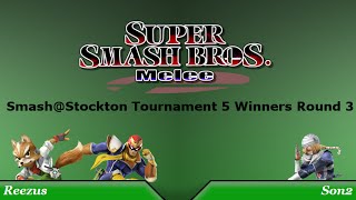 Smash@Stockton Melee Tournament 5 Winners Round 3: Reezus (Fox/Falcon) Vs. Son2 (Sheik)