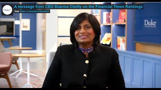 A message from CEO Sharmla Chetty on the Financial Times Rankings