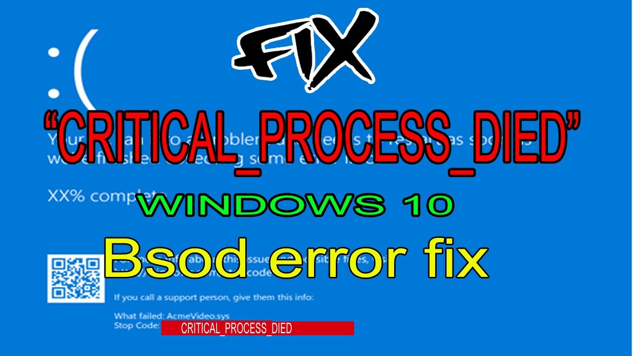 HOW TO FIX Stop Code CRITICAL_PROCESS_DIED Windows 10/7/8 [2020 METHOD ...