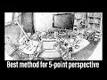 How to make a 5-point perspective drawing