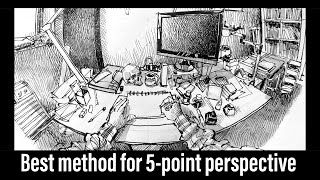 How to make a 5-point perspective drawing