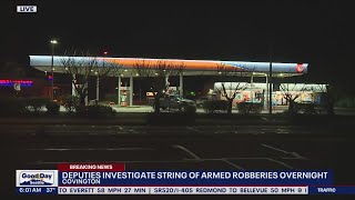 Deputies are investigating string of armed robberies overnight