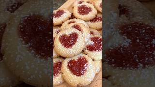 STRAWBERRY JAM COOKIES 草莓酱爱心曲奇 #曲奇 #strawberryjamrecipe #cookies