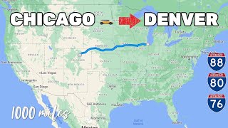 🚘Chicago to Denver , driving from Chicago IL to Denver CO , Thousand Miles trip, i 88 , i 80 , i 76