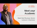 Meet Your Academic | Deji Okuneye, Senior Lecturer, Business courses