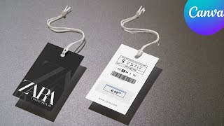 How to Design a Clothing Label Tag using Canva | Price Tag Design