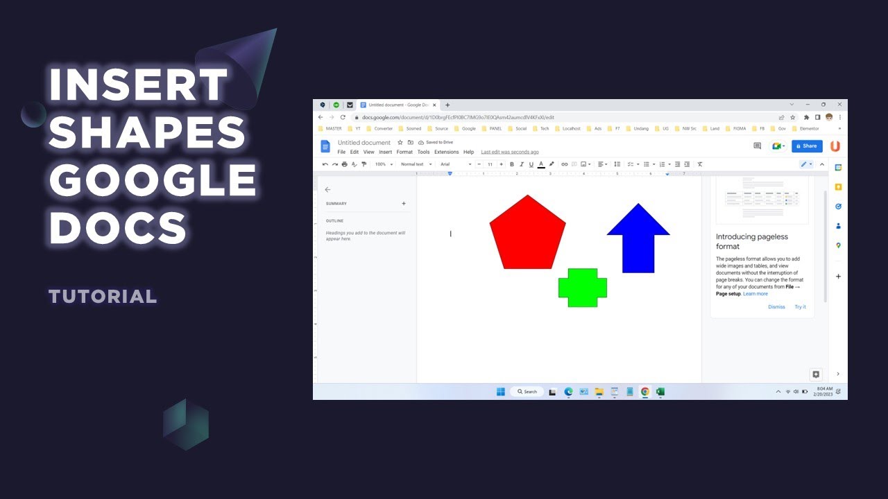 How To Insert Shapes In Google Docs - YouTube