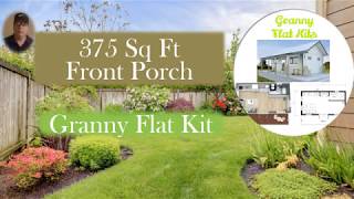 Backyard Tiny Home Kit: 375 Square Foot Granny Flat Kit Accessory Dwelling Unit Kit with Front Porch