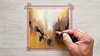 Abstract Landscape Painting / Step By Step / Using Oil Pastel Technique