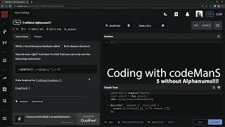 Codewars 7 kyu 5 without Alphanums!!! Javascript