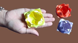 How to fold  paper lotus \\របៀបបត់ផ្កាឈូកពីក្រដាស\\ DIY \\craft idea